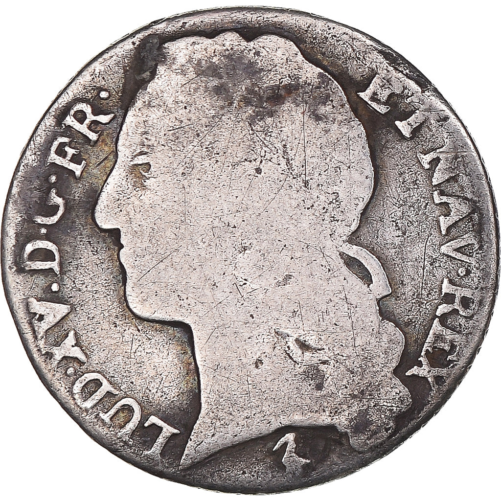 Moneta, Francia, Louis XV, 1/10 Écu au bandeau, 1744, Lille, MB, Argento