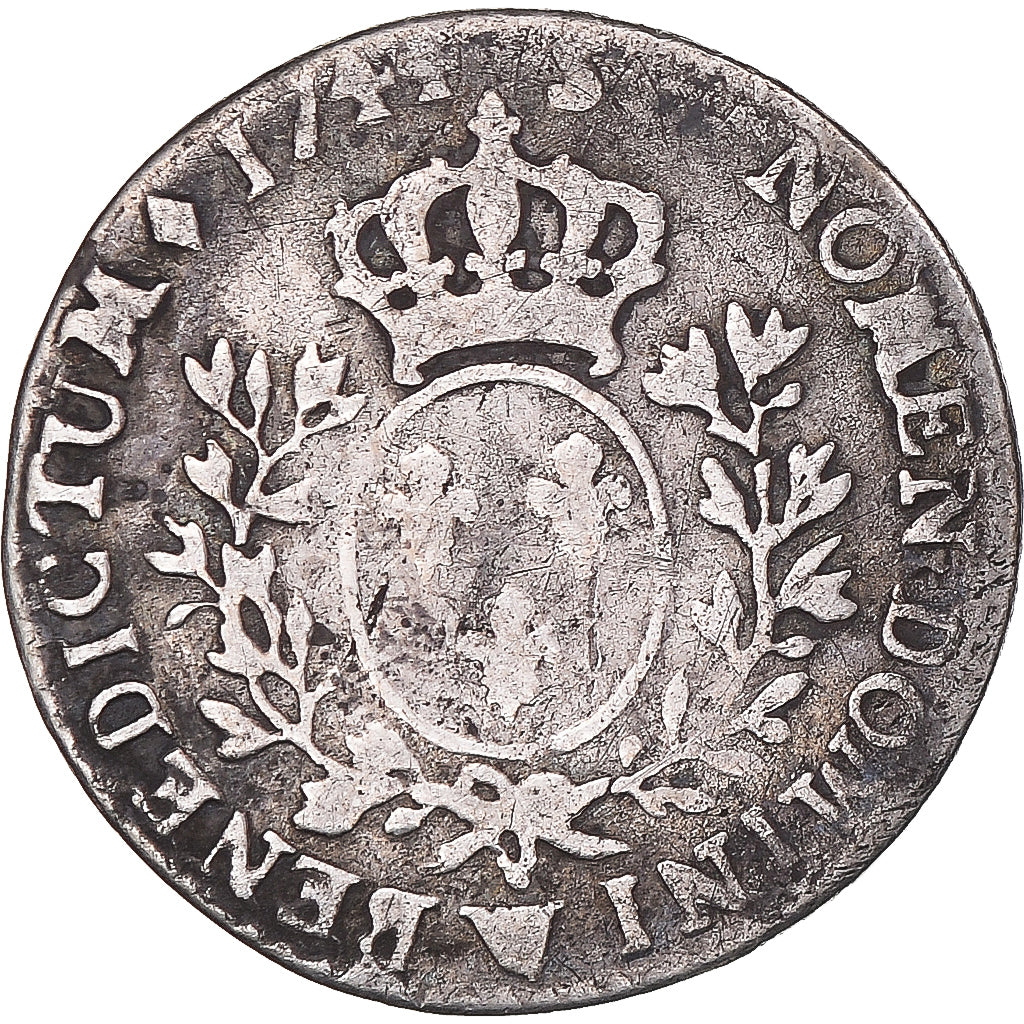 Moneta, Francia, Louis XV, 1/10 Écu au bandeau, 1744, Lille, MB, Argento