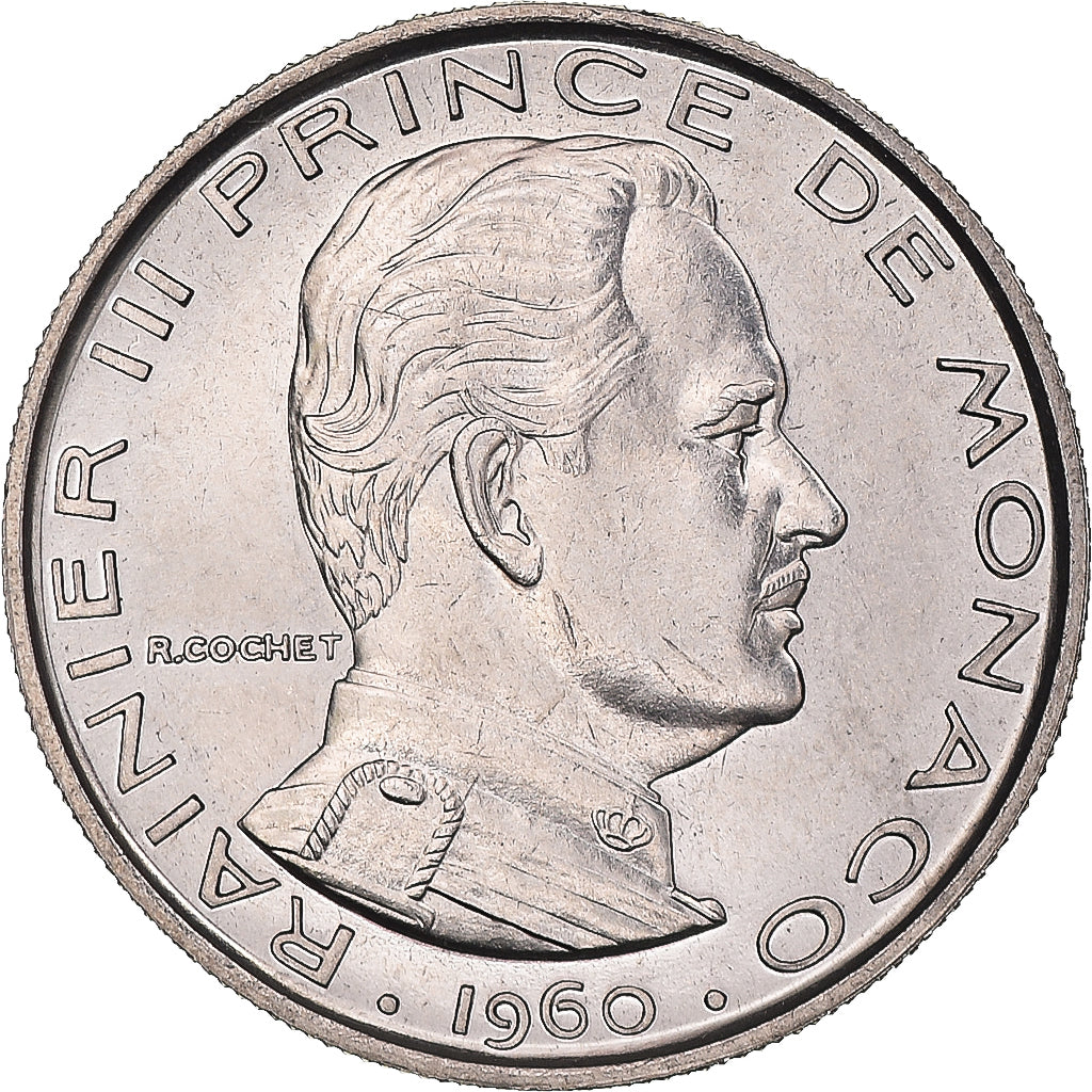 Coin, Monaco, Rainier III, Franc, 1960, ESSAI, MS(60-62), Silver, KM:E39