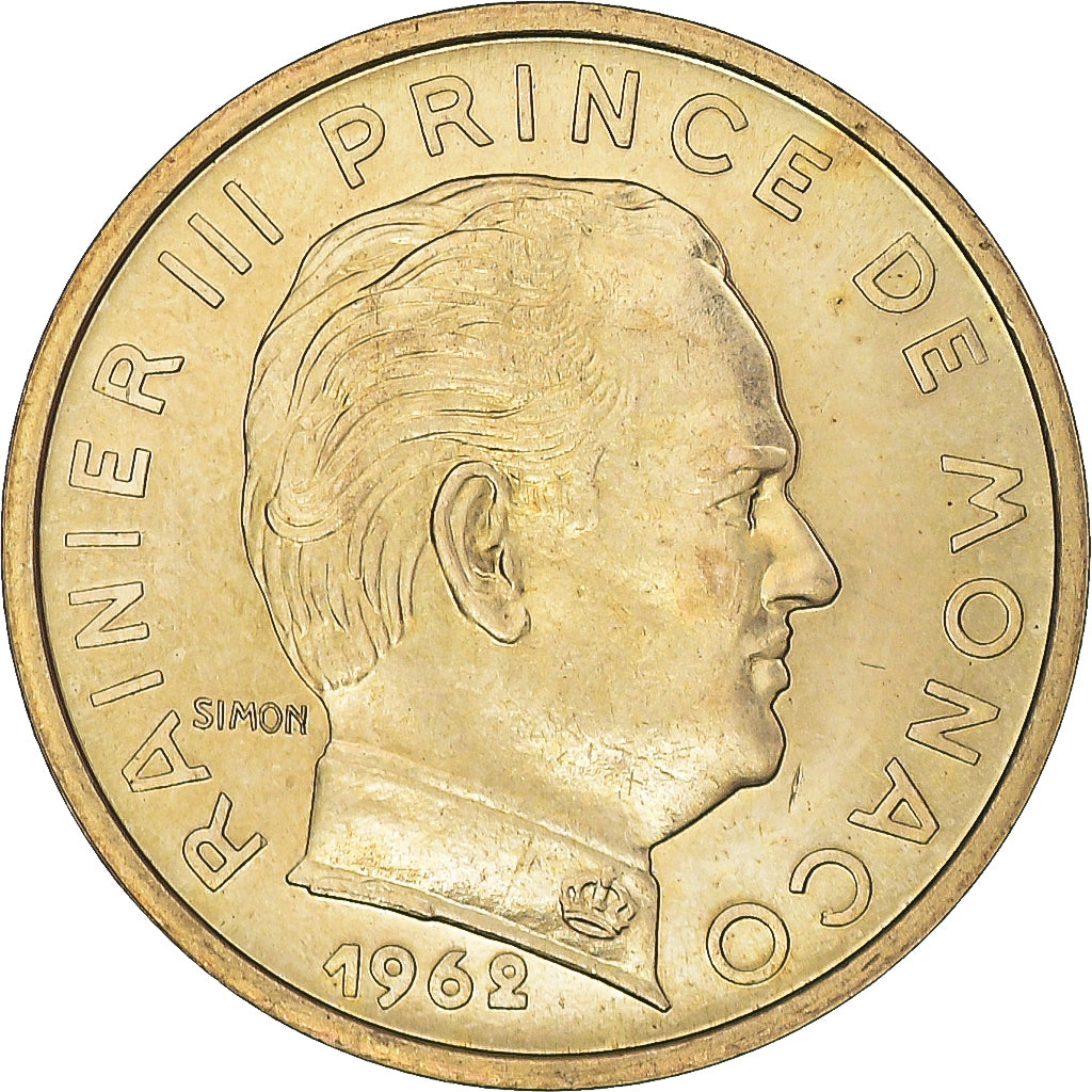 Moeda, Mónaco, Rainier III, 10 Centimes, 1962, ENSAIO, MS(60-62)