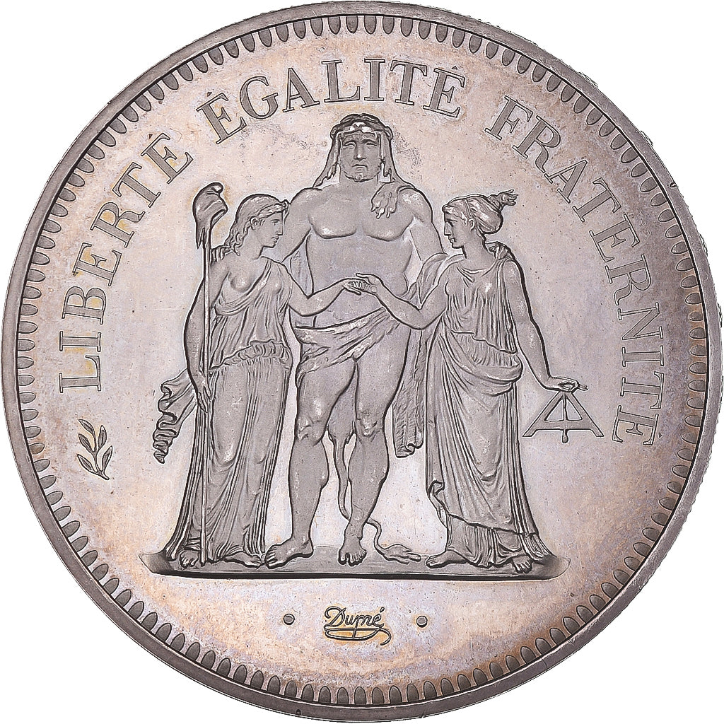 Moneta, Francia, Hercule, 50 Francs, 1974, Pessac, Piéfort, SPL, Argento