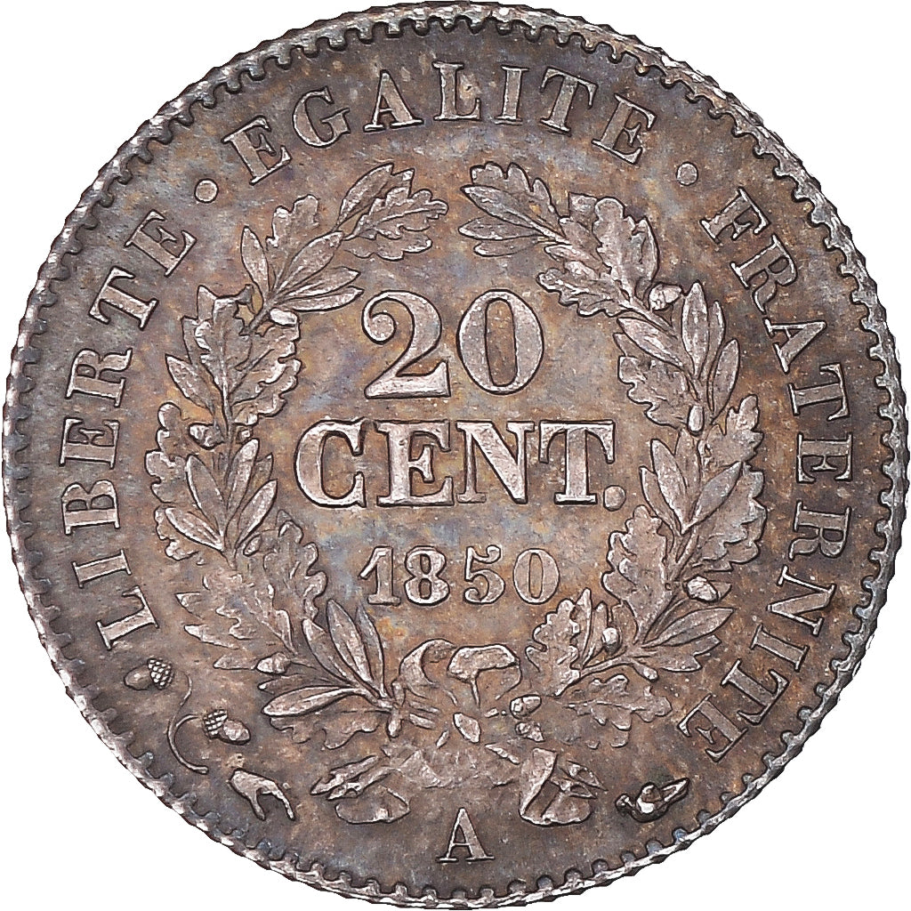 Coin, France, Cérès, 20 Centimes, 1850, Paris, AU(55-58), Silver, KM:758.1