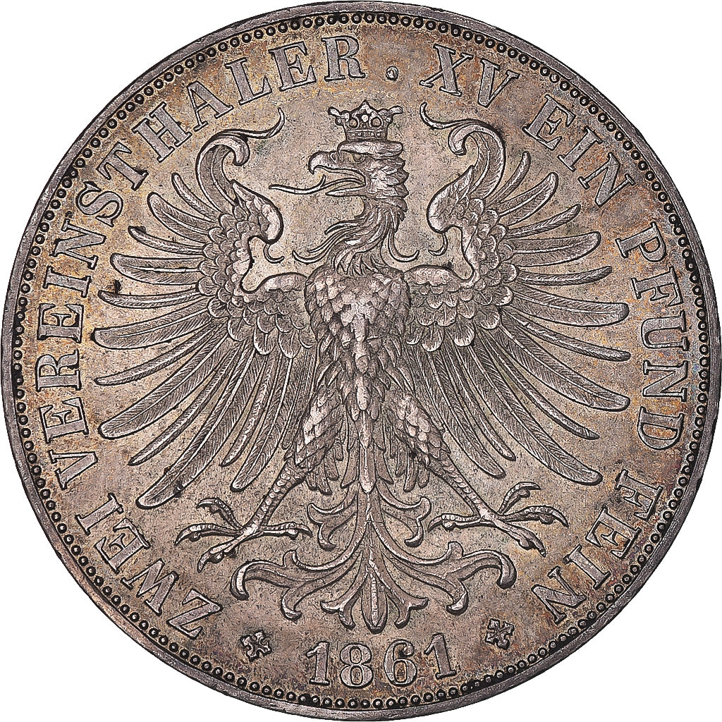 Moneda, Estados alemanes, FRANKFURT AM MAIN, 2 Thaler, 3-1/2 Gulden, 1861