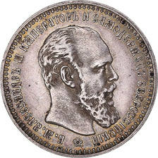 Moeda, Rússia, Alexander III, Rouble, 1892, AU(50-53), Prata, KM:46