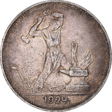 Moeda, Rússia, 50 Kopeks, 1924, EF(40-45), Prata, KM:89.1
