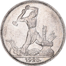 Coin, Russia, 50 Kopeks, 1925, AU(55-58), Silver, KM:89.2
