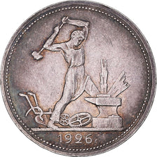 Coin, Russia, 50 Kopeks, 1926, AU(50-53), Silver, KM:89.2