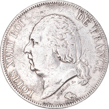 Coin, France, Louis XVIII, 5 Francs, 1823, Paris, VF(30-35), Silver, KM:711.1