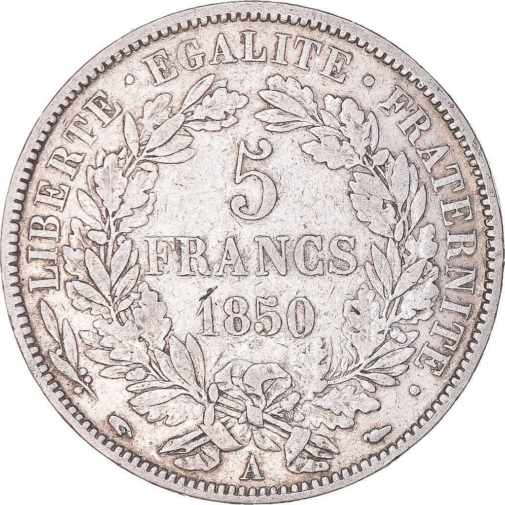 Coin, France, Cérès, 5 Francs, 1850, Paris, EF(40-45), Silver, KM:761.1