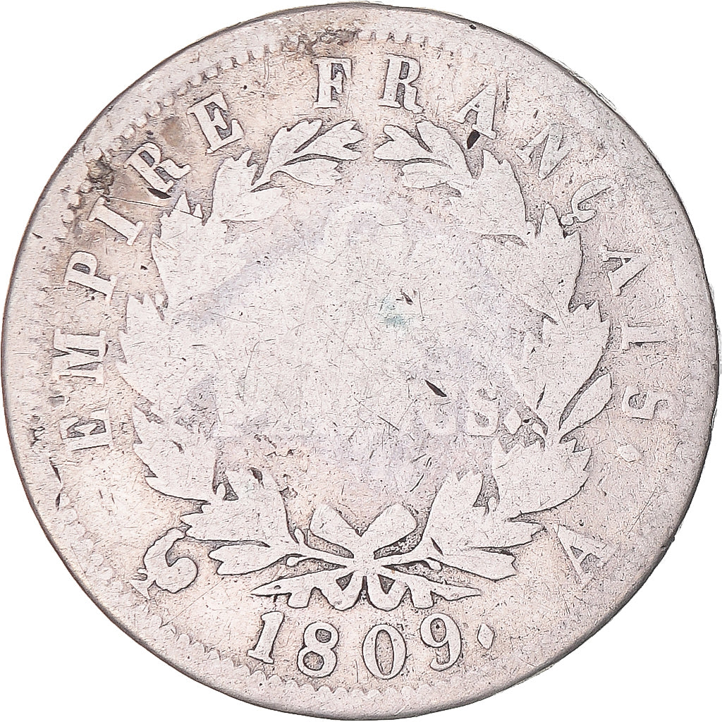 Moneta, Francia, Napoléon I, 2 Francs, 1809, Paris, B, Argento, KM:693.1