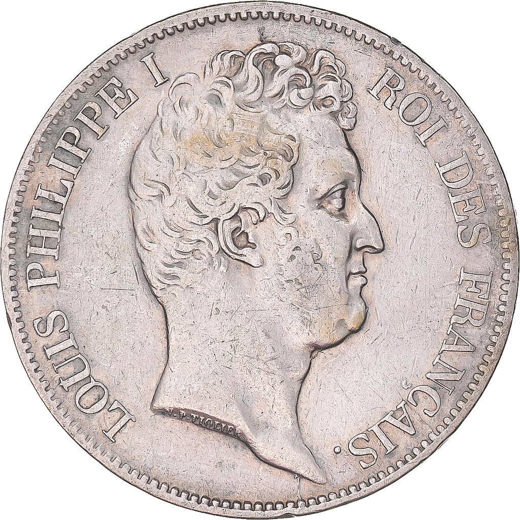 Moeda, França, Louis-Philippe, 5 Francs, 1831, Lille, VF(30-35), Prata