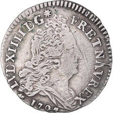 Münze, Frankreich, Louis XIV, 10 Sols aux insignes, 1707, La Rochelle, S+
