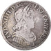Moeda, França, Louis XIV, 1/4 Ecu mèche longue, 1647, Paris, VF(20-25), Prata