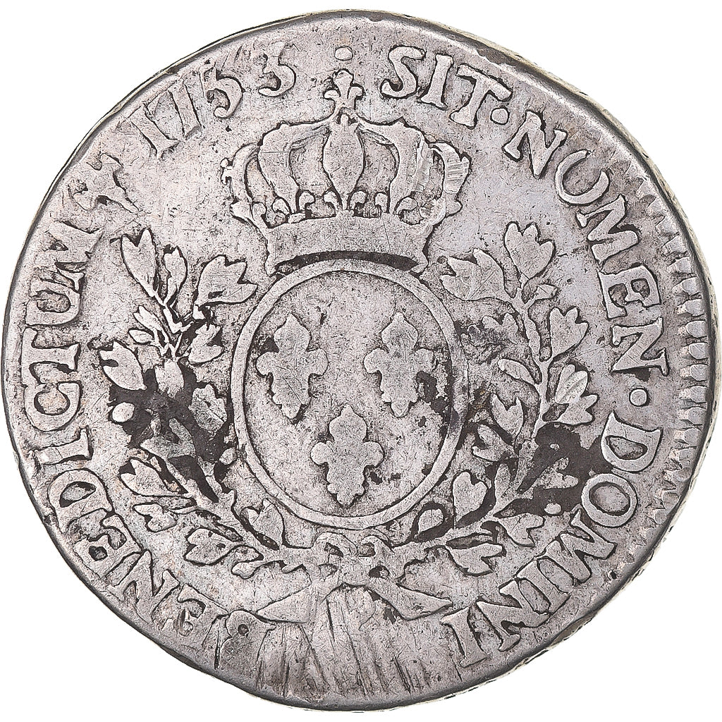 Munten, Frankrijk, Louis XV, 1/2 Écu au bandeau, 1753, FR, Zilver, Gadoury:314