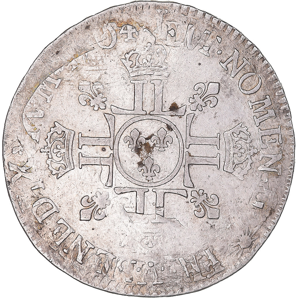 Moneta, Francia, Louis XIV, 1/2 Écu aux 8L 2e type, 1/2 ECU, 45 Sols, 1704