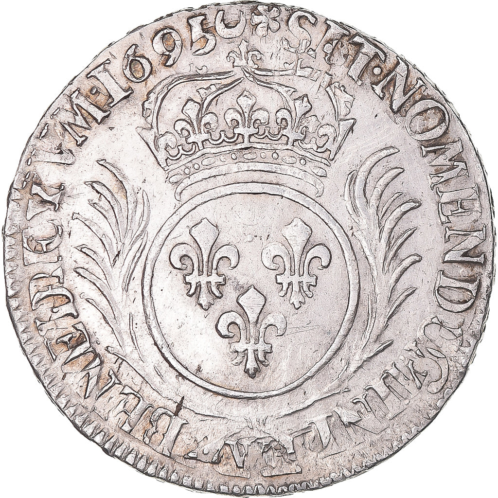 Moneta, Francia, Louis XIV, 1/2 Écu aux palmes, 1/2 Ecu, 1695, Lille, Rare, BB