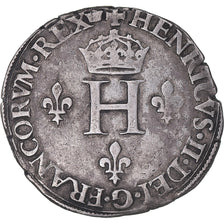 Moeda, França, Henri II, Gros de Nesle, 1550, Paris, EF(40-45), Lingote