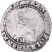 Moeda, França, Henri III, Franc au Col Plat, 1582, Bayonne, VF(30-35), Prata