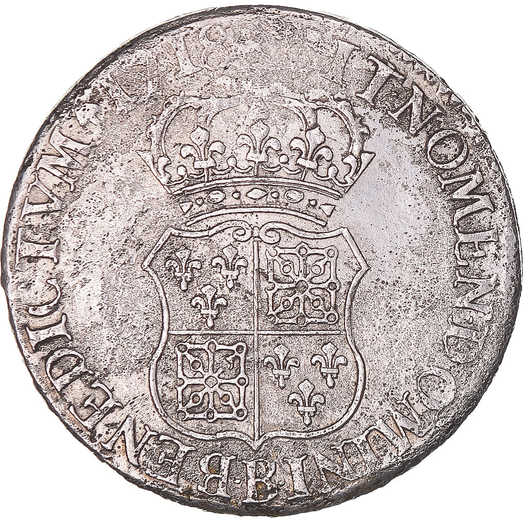 Coin, France, Louis XV, Écu de France-Navarre, 1718, Rouen, VF(30-35), Silver