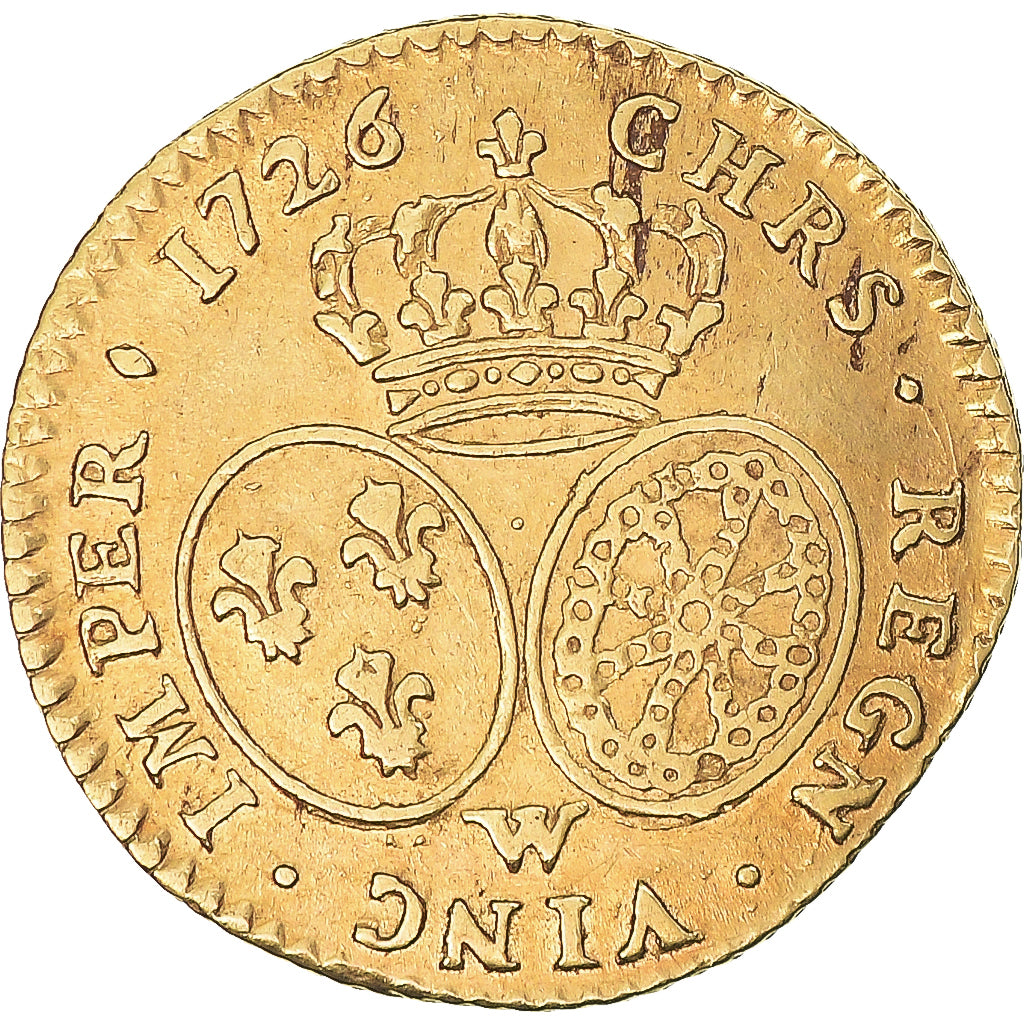 Munten, Frankrijk, Louis XV, 1/2 Louis d'or aux lunettes, 1726, Lille, ZF+