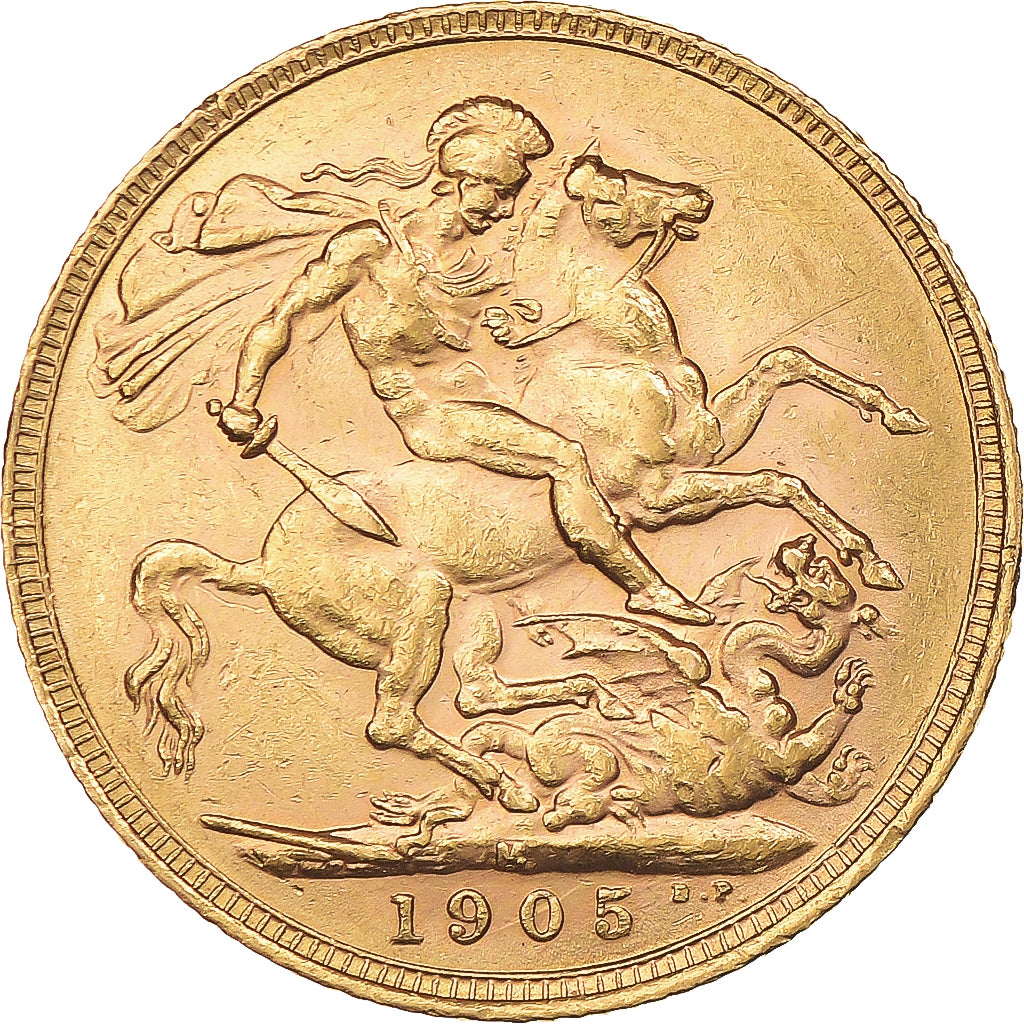 Coin, Australia, Edward VII, Sovereign, 1905, Melbourne, AU(55-58), Gold, KM:15