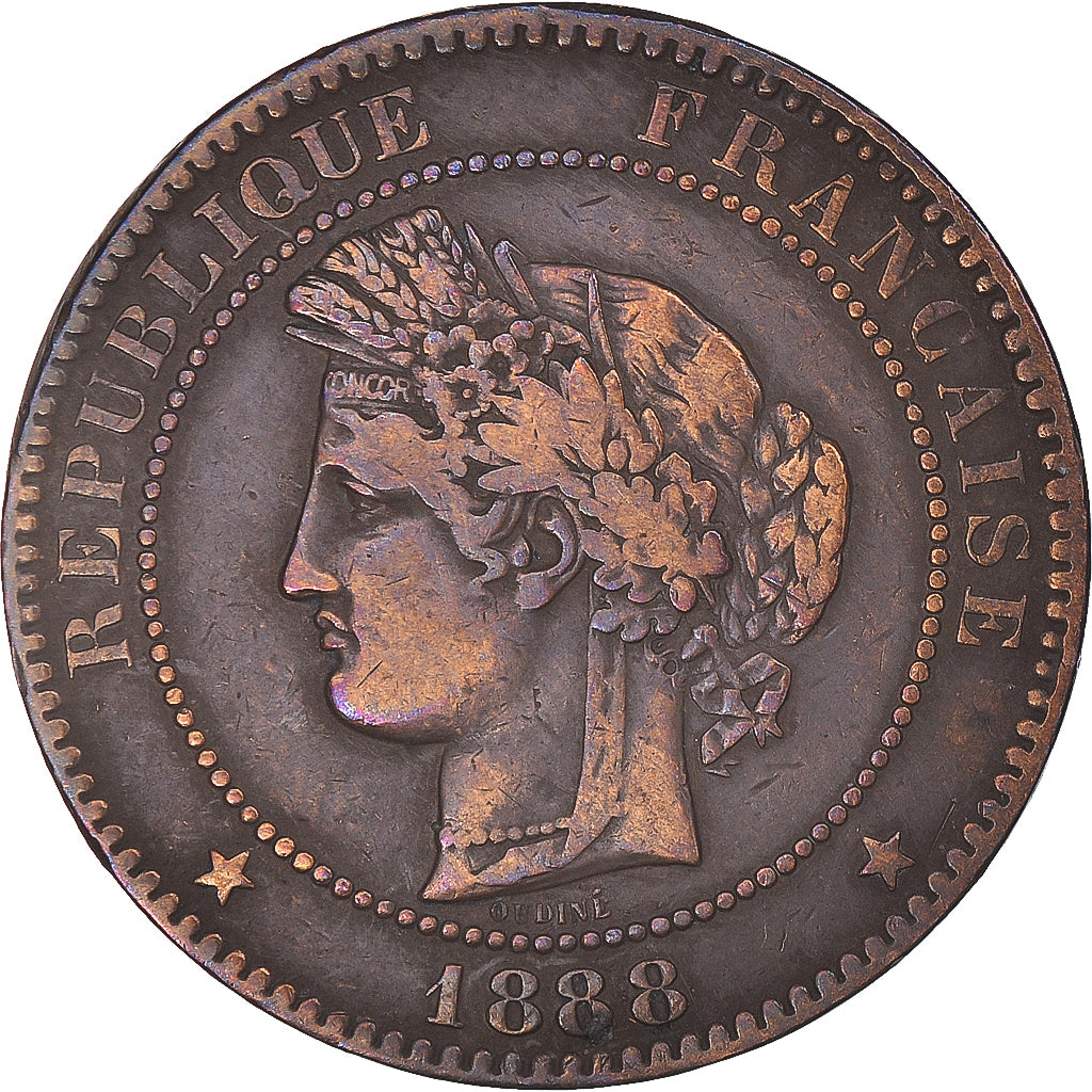 Coin, France, Cérès, 10 Centimes, 1888, Paris, VF(30-35), Bronze, KM:815.1