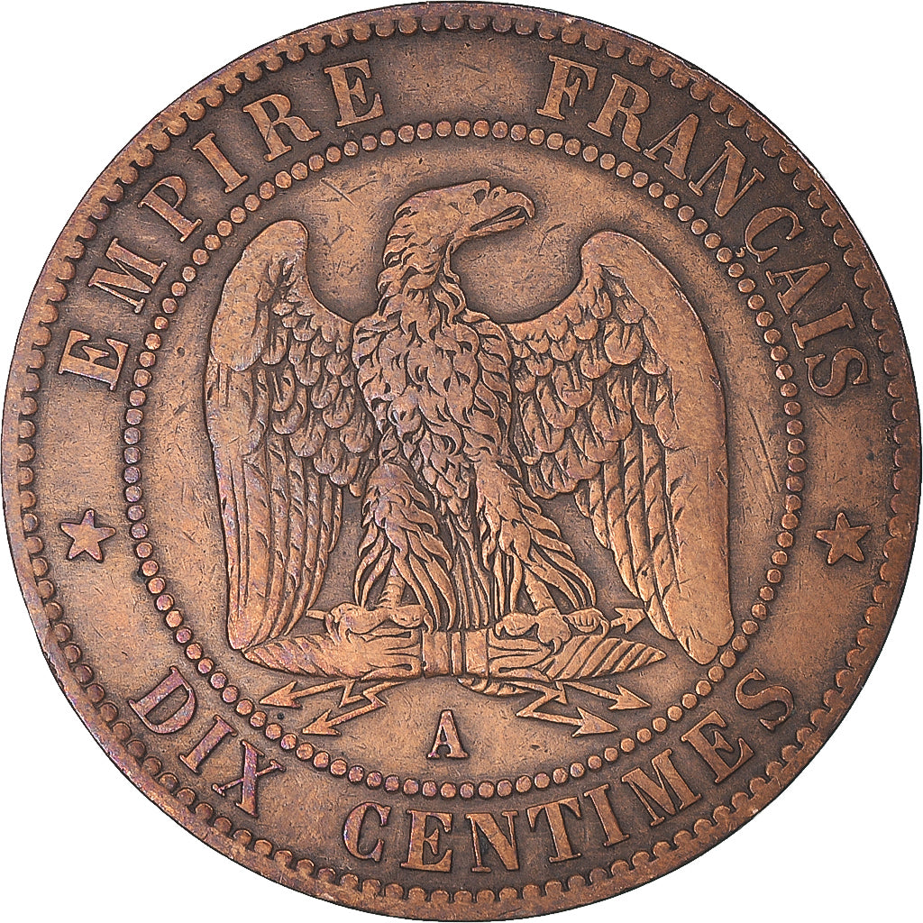 Coin, France, Napoleon III, 10 Centimes, 1856, Paris, VF(30-35), Bronze