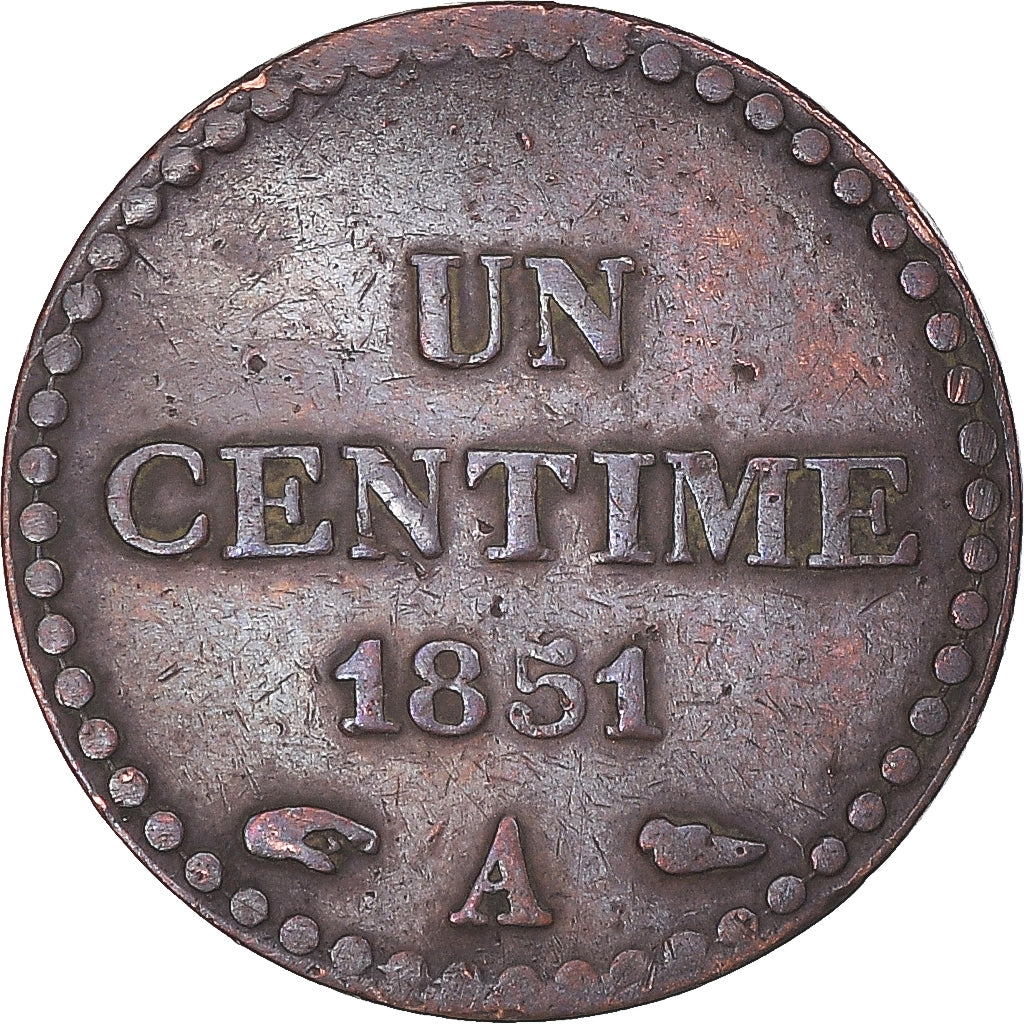 Monnaie, France, Dupré, Centime, 1851, Paris, TTB+, Bronze, Gadoury:84, KM:754