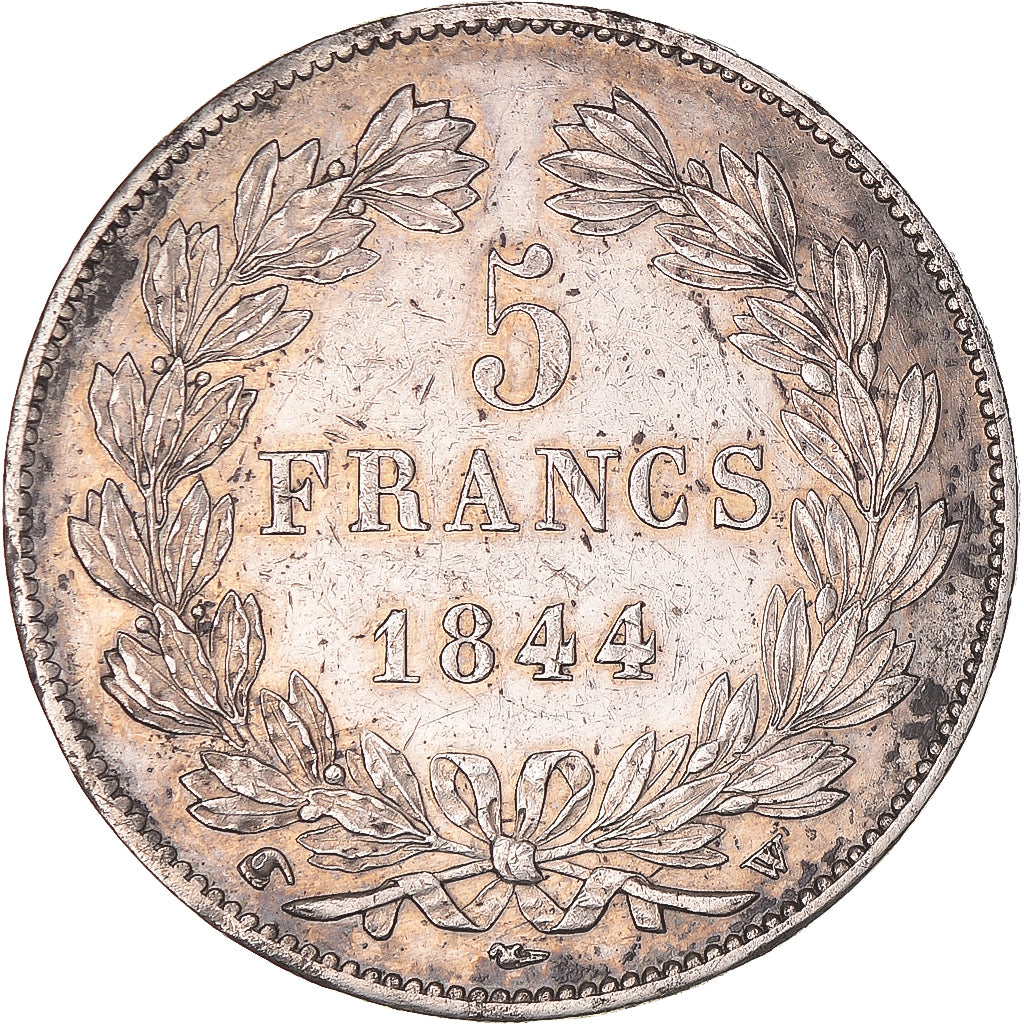 Coin, France, Louis-Philippe, 5 Francs, 1844, Lille, AU(50-53), Silver