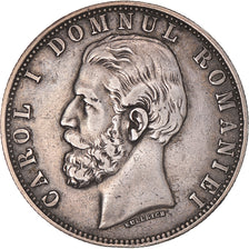 Coin, Romania, Carol I, 5 Lei, 1880, Bucharest, EF(40-45), Silver, KM:12