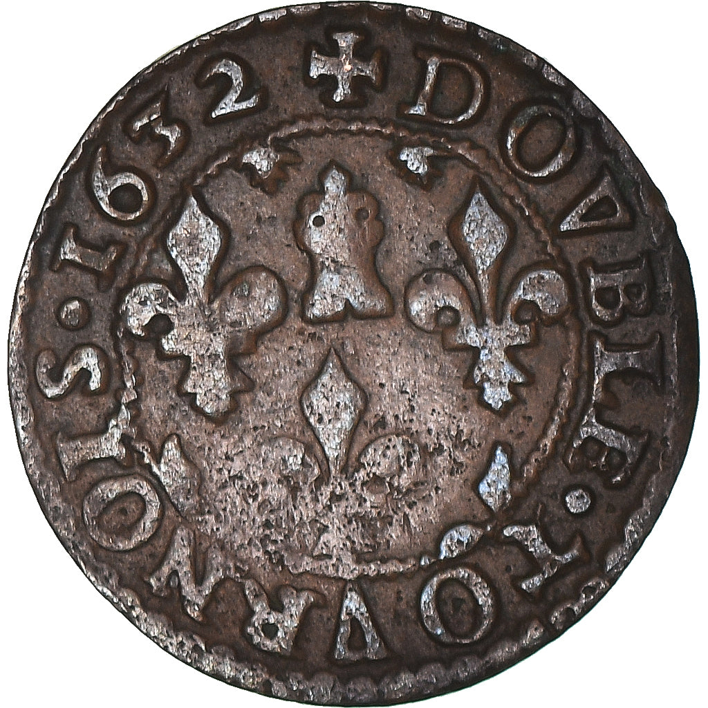 Monnaie, France, Henri de la Tour d'Auvergne, Double Tournois, 1632, Sedan, TB+
