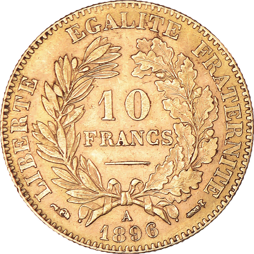 Coin, France, Cérès, 10 Francs, 1896, Paris, AU(55-58), Gold, KM:830
