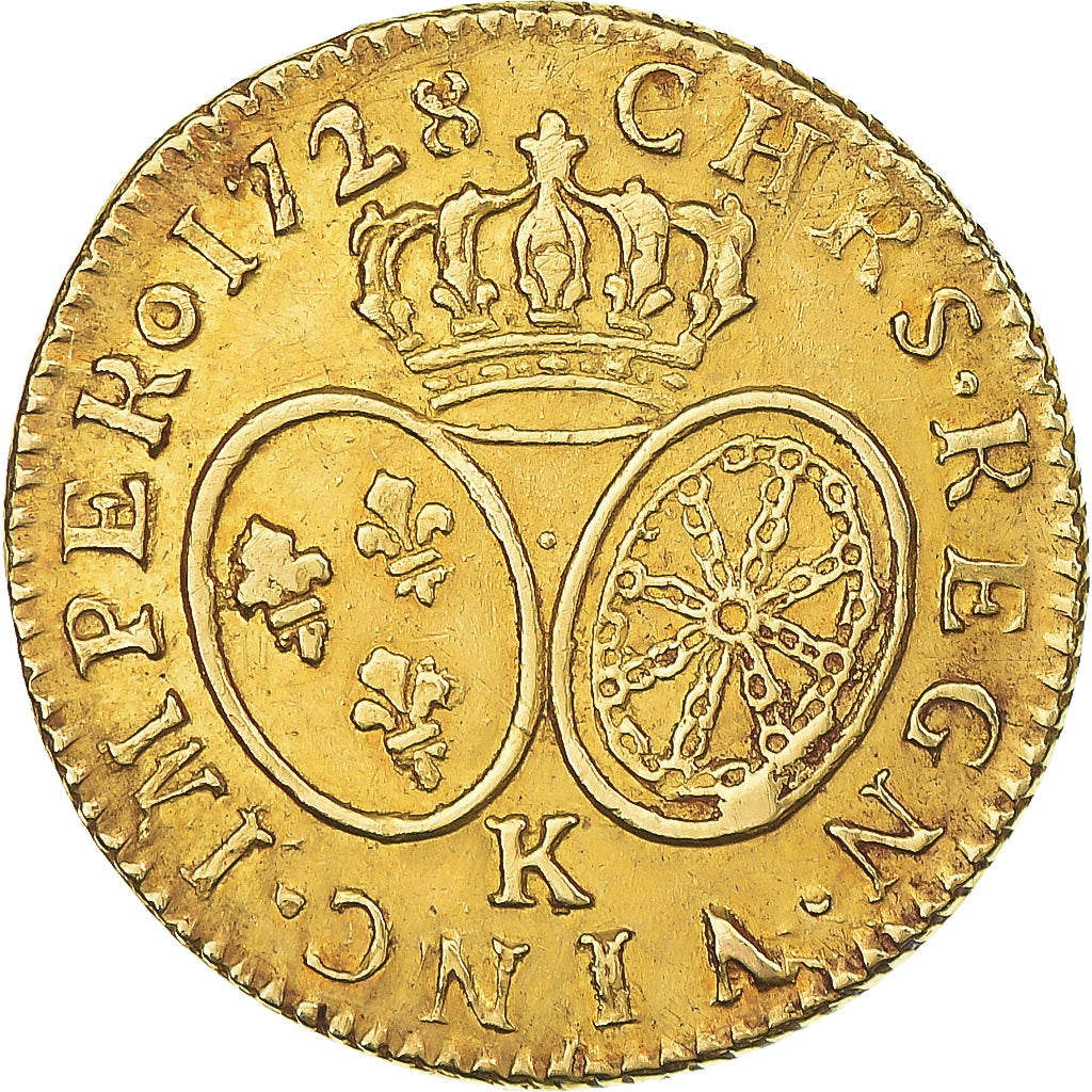 Münze, Frankreich, Louis XV, Louis d'or aux lunettes, 1728, Bordeaux, Rare