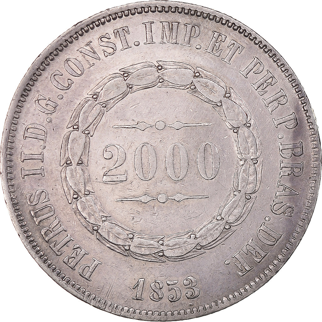 Monnaie, Brésil, Pedro II, 2000 Reis, 1853, SUP, Argent, KM:466