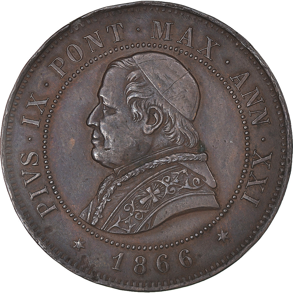 Coin, ITALIAN STATES, PAPAL STATES, Pius IX, 4 Soldi, 20 Centesimi, 1866, Rome