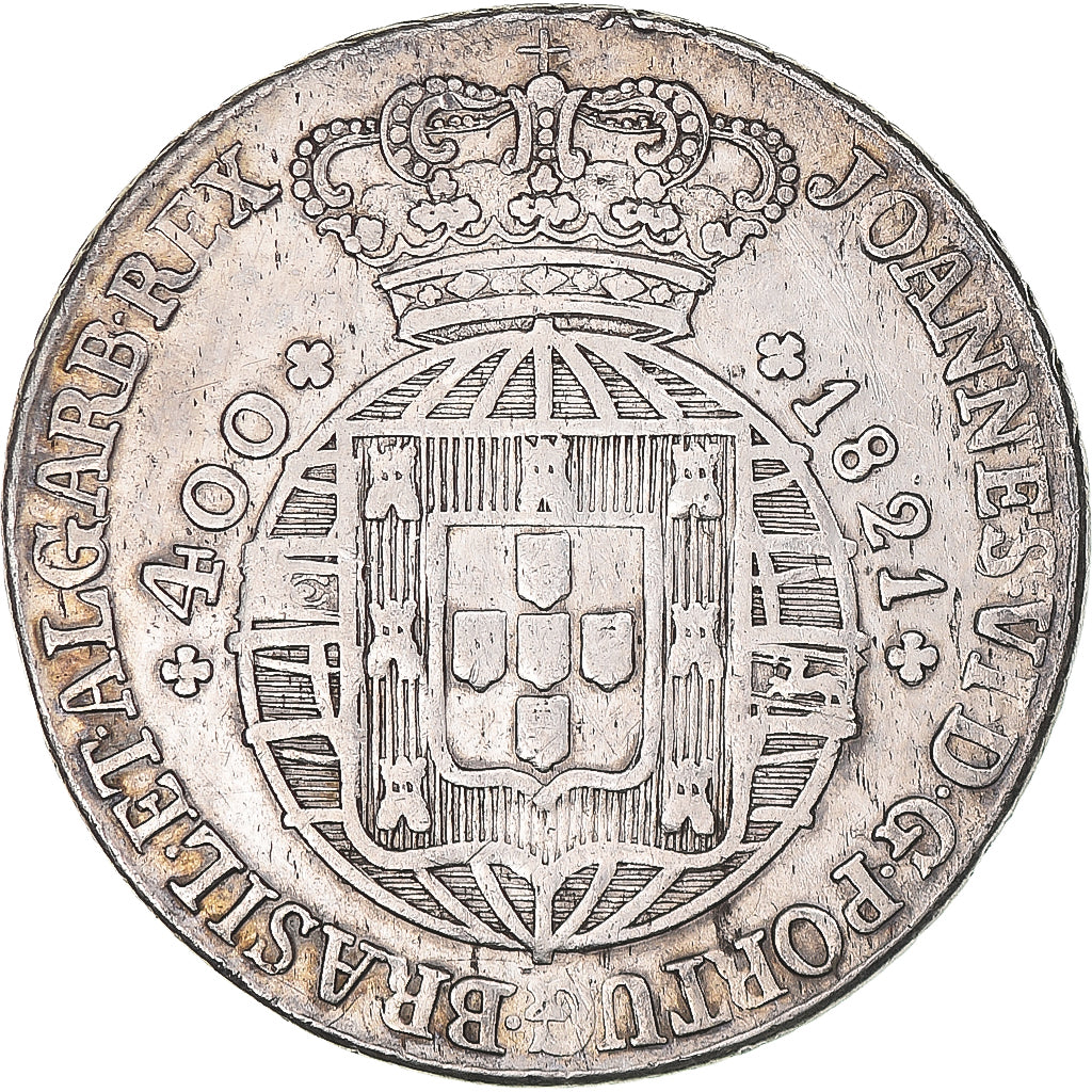 Moneda, Portugal, Jo, 400 Reis, Pinto, 480 Reis, 1821, Lisbon, MBC+, Plata