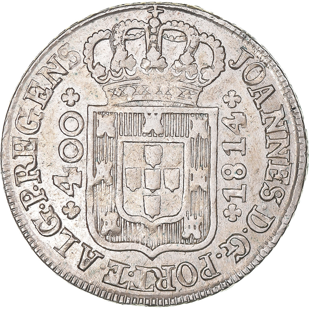Moeda, Portugal, Jo, 400 Reis, Pinto, 480 Reis, 1814, Lisbon, AU(50-53), Prata