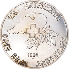 Coin, Andorra, 25 Diners, 1991, EF(40-45), Silver, KM:65
