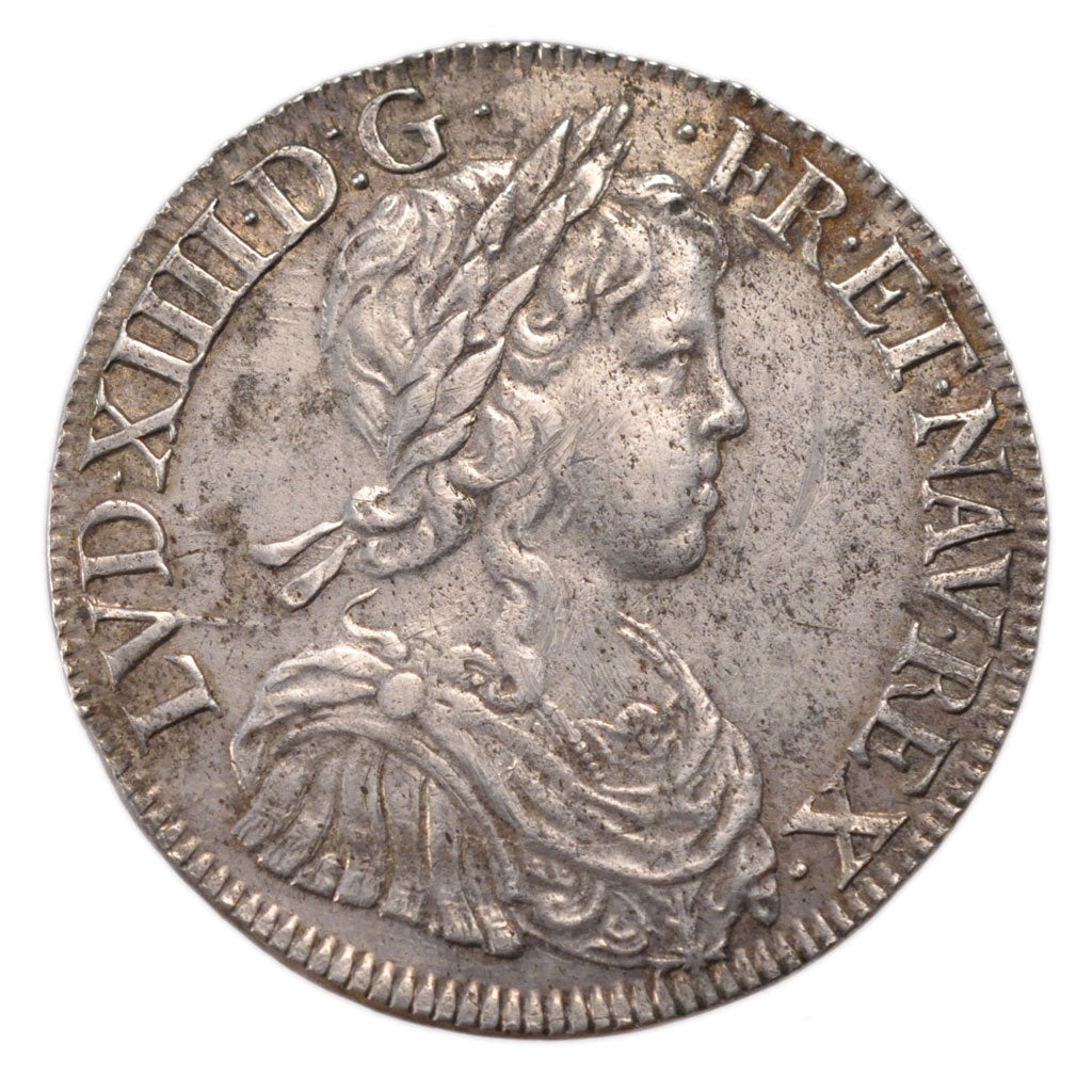 FRANCE, Écu à la mèche longue, ECU, 1651, Rouen, KM #155.2, EF(40-45), Silver, G