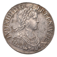 FRANCE, Écu à la mèche longue, ECU, 1651, Rouen, KM #155.2, EF(40-45), Silver, G