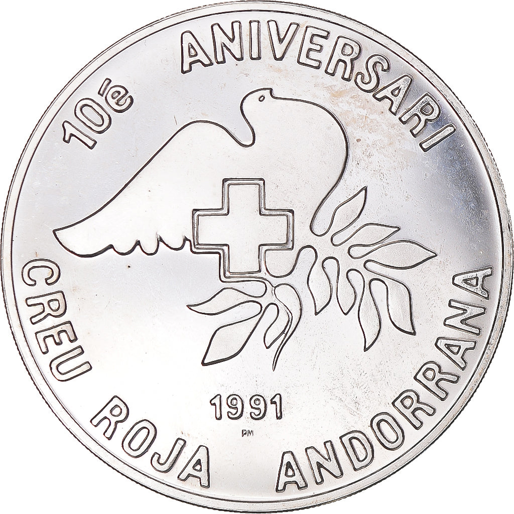 Coin, Andorra, 25 Diners, 1991, AU(55-58), Silver, KM:65