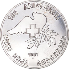 Munten, Andorra, 25 Diners, 1991, PR, Zilver, KM:65