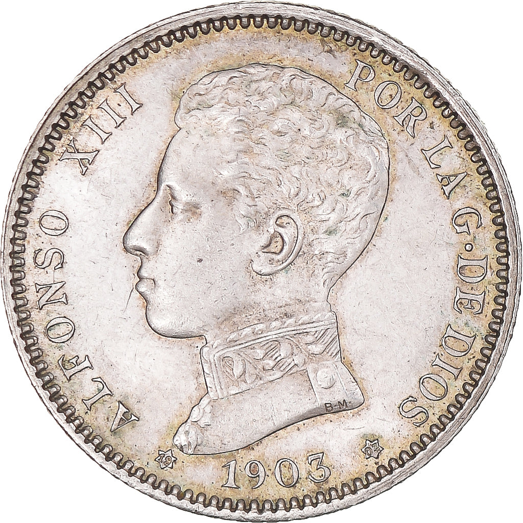 Moneda, España, Alfonso XIII, Peseta, 1903, Madrid, MBC+, Plata, KM:721