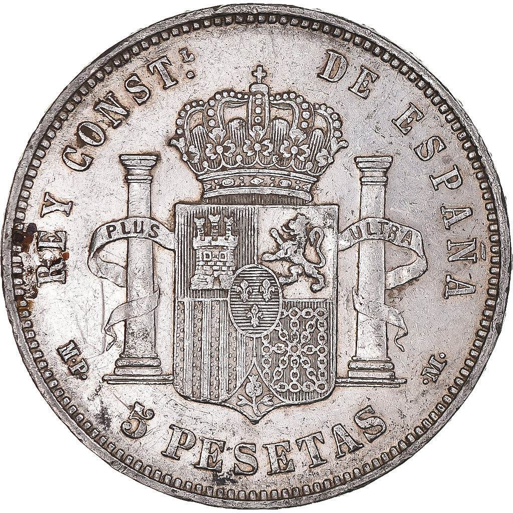 Moneta, Hiszpania, Alfonso XIII, 5 Pesetas, 1888, Madrid, AU(50-53), Srebro