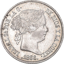 Monnaie, Espagne, Isabel II, 40 Centimos, 1866, Madrid, TTB+, Argent, KM:628.2