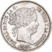 Moeda, Espanha, Isabel II, 40 Centimos, 1866, Madrid, AU(50-53), Prata, KM:628.2