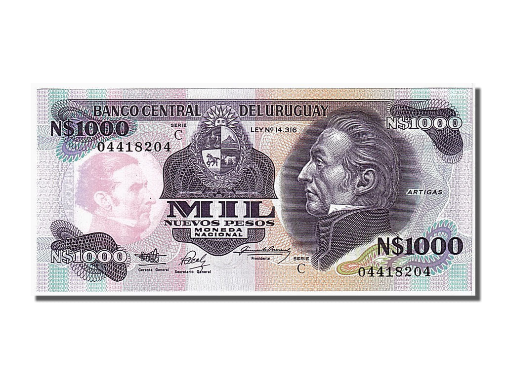 Banconote, Uruguay, 1000 Nuevos Pesos, 1991, FDS