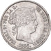 Coin, Spain, Isabel II, 40 Centimos, 1866, Madrid, AU(50-53), Silver, KM:628.2