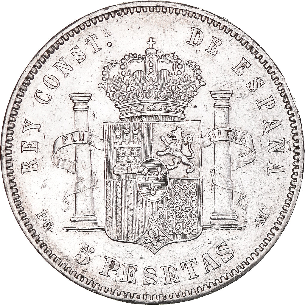 Coin, Spain, Alfonso XIII, 5 Pesetas, 1892, Madrid, EF(40-45), Silver, KM:700