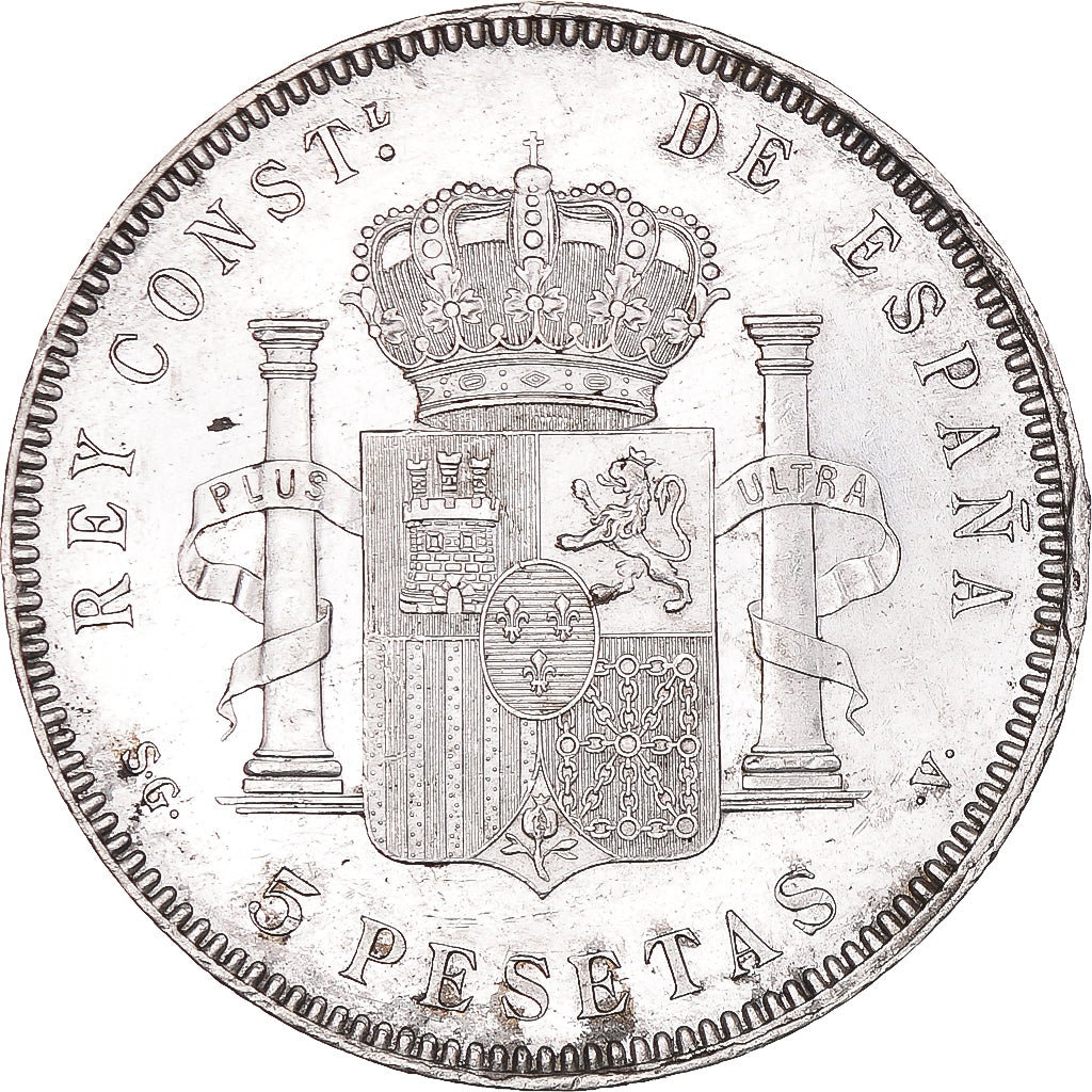 Monnaie, Espagne, Alfonso XIII, 5 Pesetas, 1899, Valencia, SUP, Argent, KM:707